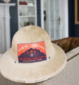 This safari hat was given to attendees of SigEp's 1935 Conclave as a souvenir.
